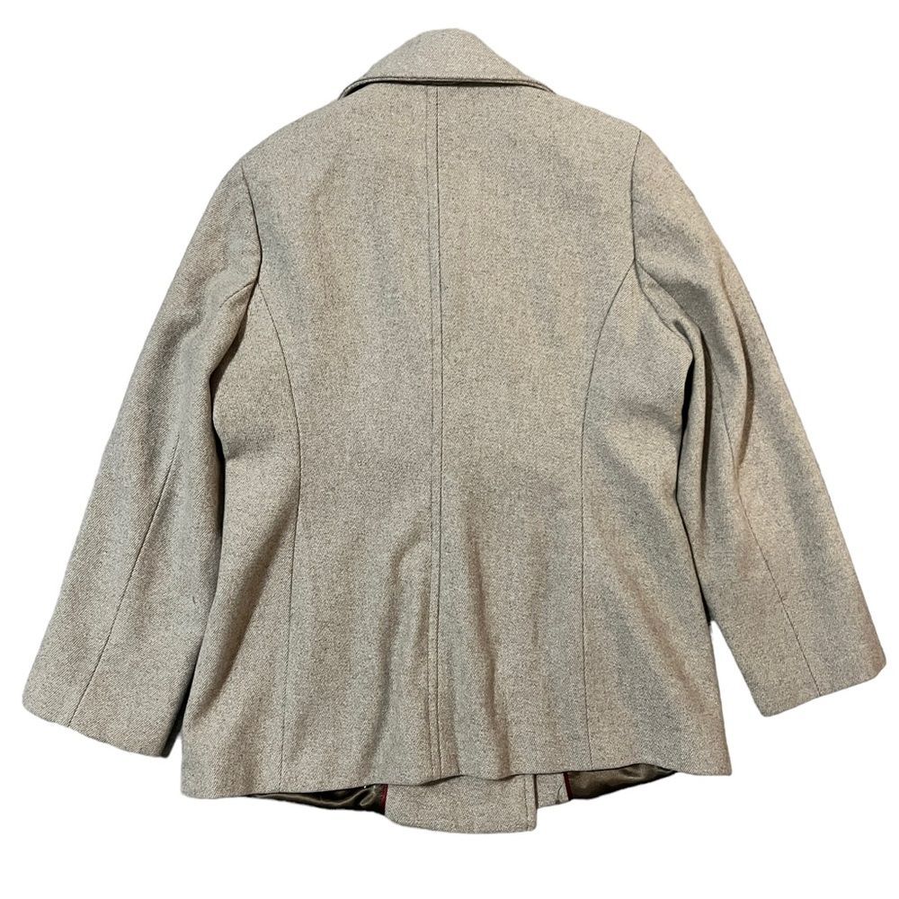 Calvin Klein Women's Double Breasted Peacoat Tan Wool Blend Size 14 - Picture 2 of 9